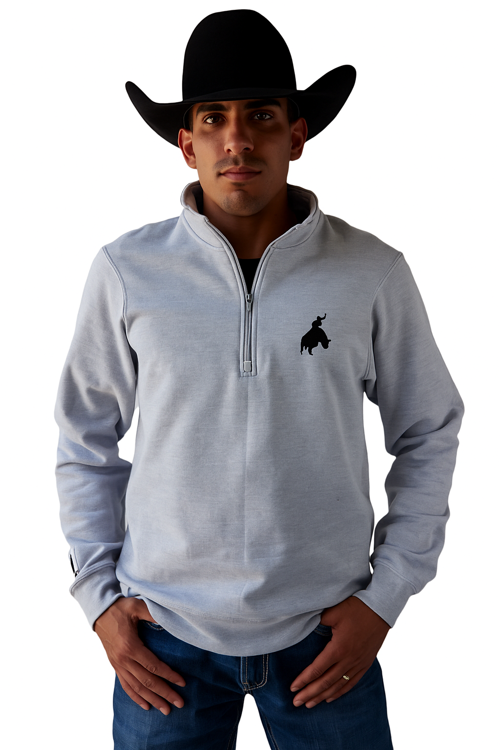 Grey 1/4 Zip Crew