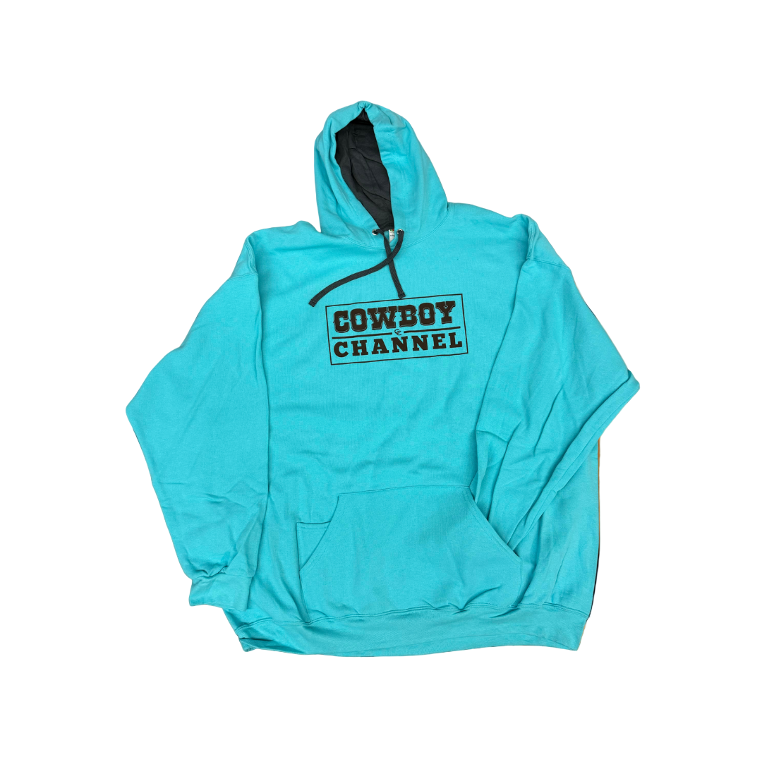 Cowboy Channel Teal Hoodie