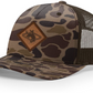 Camo Hat with Leather Patch