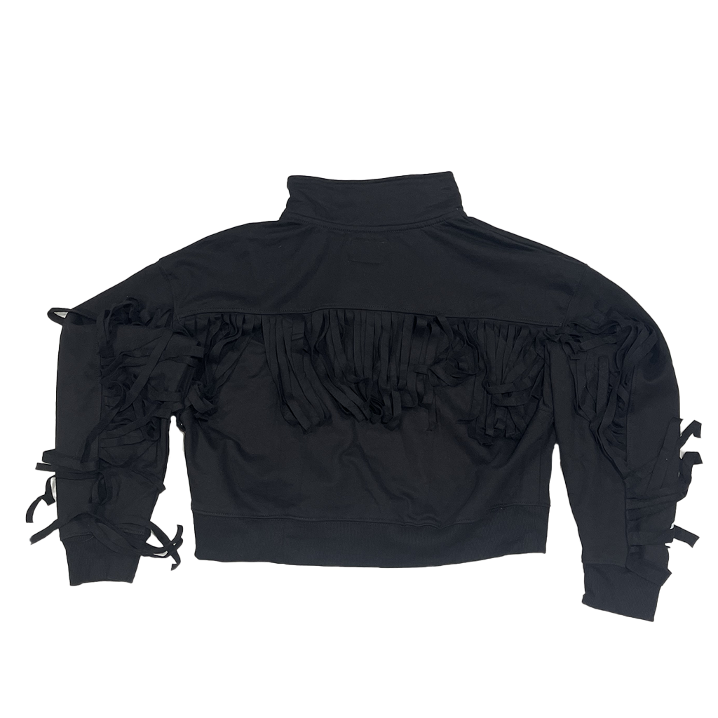 Cropped 1⁄4 Zip Fringe Fleece Sweatshirt